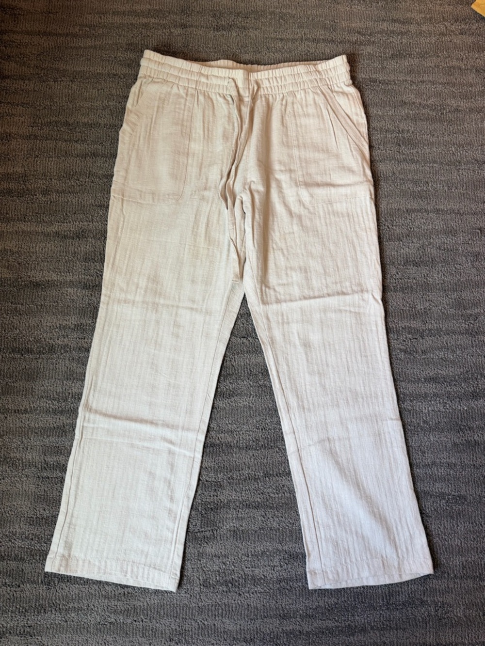 Light Beige women’s Casual Linen-Blend Pants